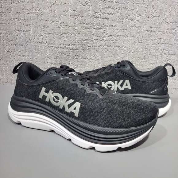 Hoka One One Gaviota 5 Women's Size 9B US Black Running Shoes 1134235 BWHT - Picture 1 of 10
